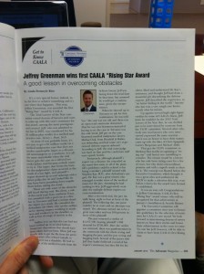 Jeff Greenman CAALA Rising Star Award